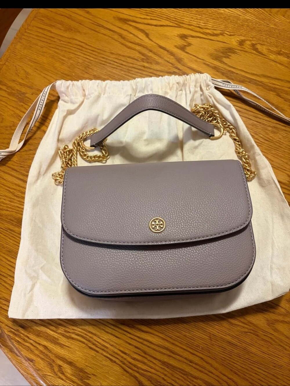 Leather Crossbody Shoulder Bag with Gold Chain